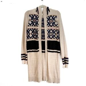 Hem & Thread‎ Women's Small Cardigan Duster Sweater Hooded Long Sleeve